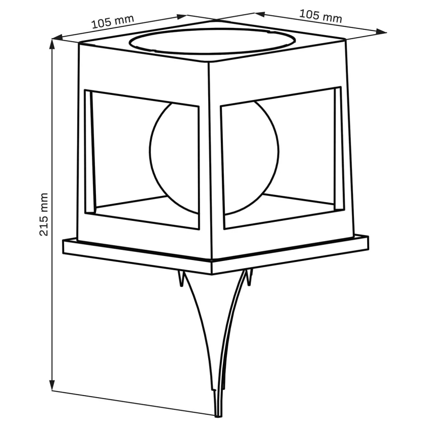 Luminaria solar LED CUBO LED/3,7V 1200 mAh IP44 negra