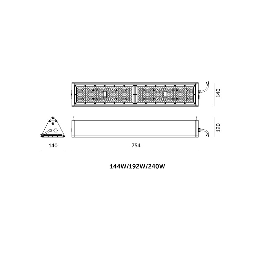 Luminaria técnica industrial LED regulable NICO HIGHBAY LED/144/192/240W/230V 3000/4000/6000K IP65
