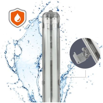 Luminaria técnica LED para tubos T8, 2x G13 / 18 W / 230 V / 6500 K / IP65 / 127 cm