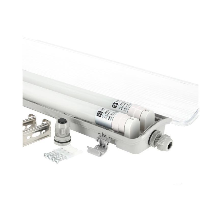 Luminaria técnica LED para tubos T8, 2x G13 / 18 W / 230 V / 6500 K / IP65 / 127 cm