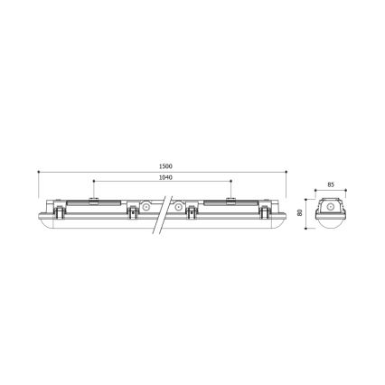 Luminaria técnica LED regulable LED/35/44/53/60W/230V IP66 150 cm