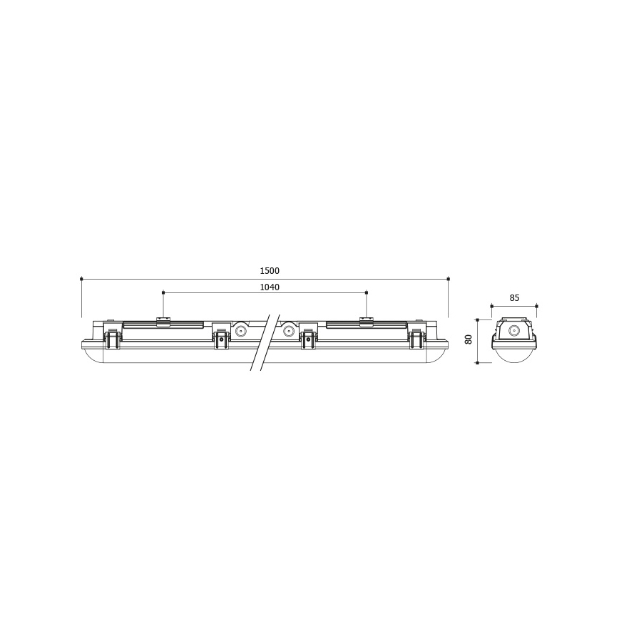 Luminaria técnica LED regulable LED/35/44/53/60W/230V IP66 150 cm