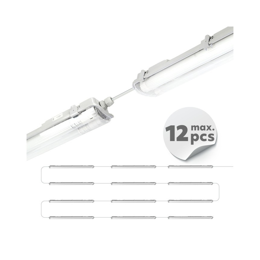 Luminaria técnica LED T8 2xG13/18W/230V 5000K IP65 127 cm