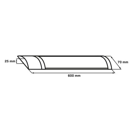 Luminaria tipo fluorescente LED/18W/230V 4000K 60 cm negra