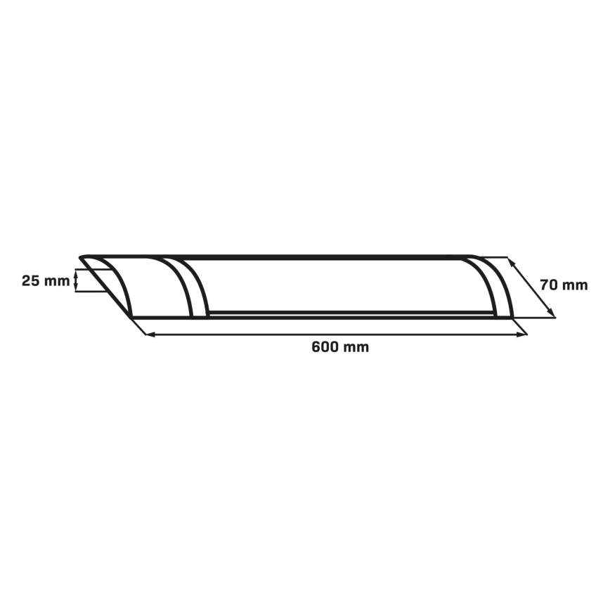 Luminaria tipo fluorescente LED/18W/230V 4000K 60 cm negra