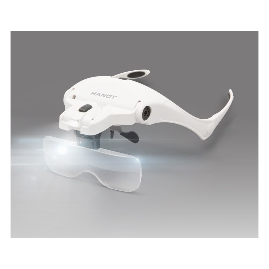 Lupa con luces LED 3xAAA + juego de lentes