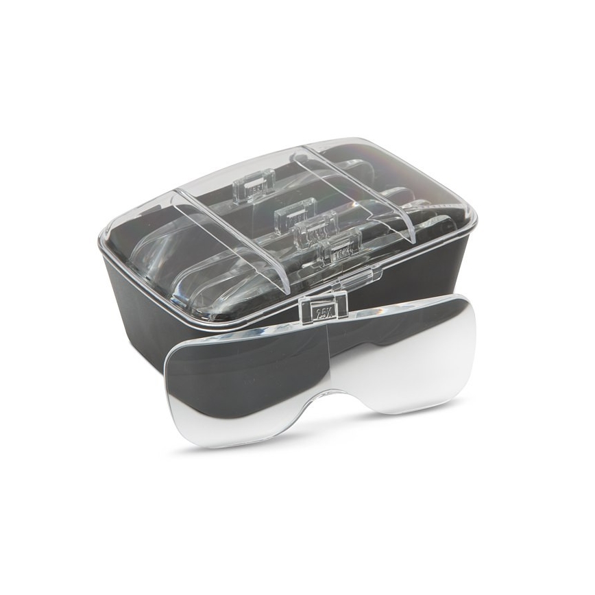 Lupa con luces LED 3xAAA + juego de lentes