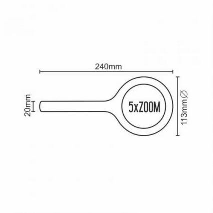 Lupa LED 5×ZOOM con retroiluminación LED/3W/2xAA IP44