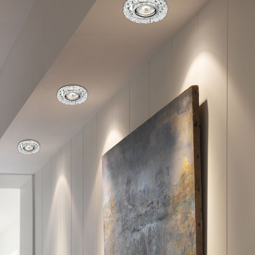 LUXERA 71074 - Lámpara empotrada LED CRYSTALS 1xGU10/50W/230V + TIRA LED/3W