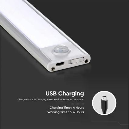 Lámpara LED para debajo del mueble con sensor LED/1,5W/5V 1500 mAh 4000K
