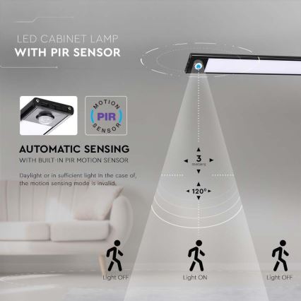 Lámpara LED para debajo del mueble con sensor LED/2W/5V 2200 mAh 3000K