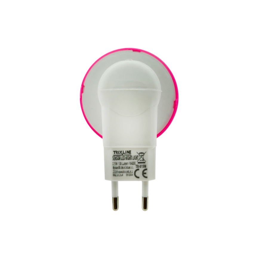 Luz LED nocturna infantil con sensor crepuscular LED/0,5W/230V seta
