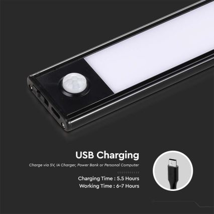Luz LED para debajo del mueble de cocina con sensor LED/2W/5V 4000K 2200 mAh