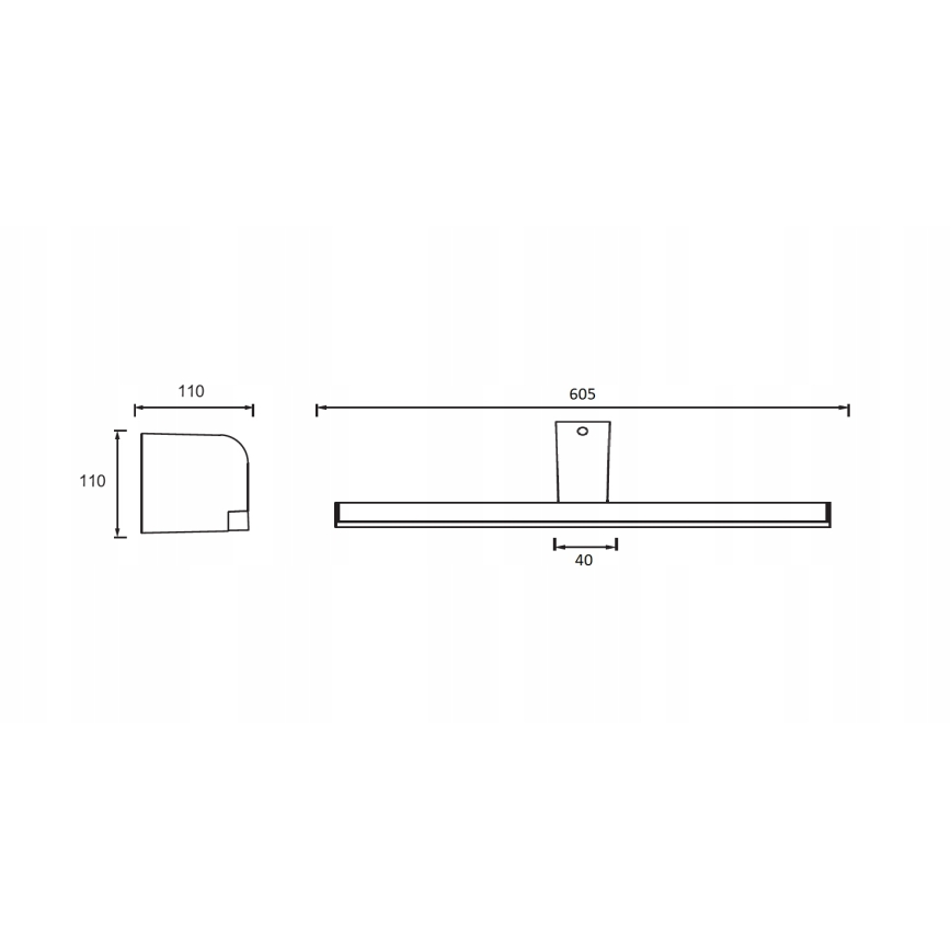 Luz LED para espejo de baño LED/14W/230V 60,5 cm IP44 cromo brillante