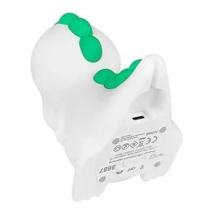 Luz nocturna infantil recargable LED RGBW regulable, LED/2,5W/5V, 3000K, 1200 mAh, dinosaurio