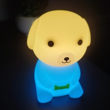 Luz nocturna infantil recargable LED RGBW regulable LED/2,5W/5V 3000K 1200 mAh con diseño de perro