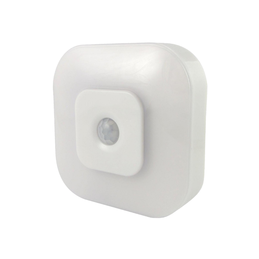 Luz nocturna LED con sensor LED/0,5W/4,5V 3xAAA blanco
