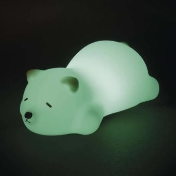 Luz nocturna táctil recargable LED RGB, 3,7 V 1200 mAh, con diseño de oso