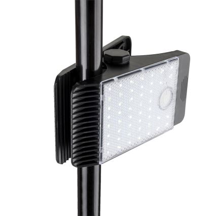 Lámpara solar LED con sensor de movimiento y crepúsculo CLIPS LED/4W/1200 mAh 3,7V IP44 negra