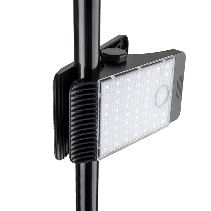 Lámpara solar LED con sensor de movimiento y crepúsculo CLIPS LED/4W/1200 mAh 3,7V IP44 negra