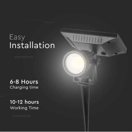 Luz solar LED SPIKE LED/2W/5,5V IP65 4000K 1200 mAh