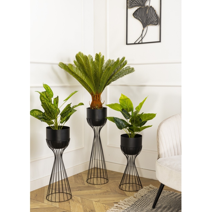 Maceta de metal LOFT 68x20 cm negro