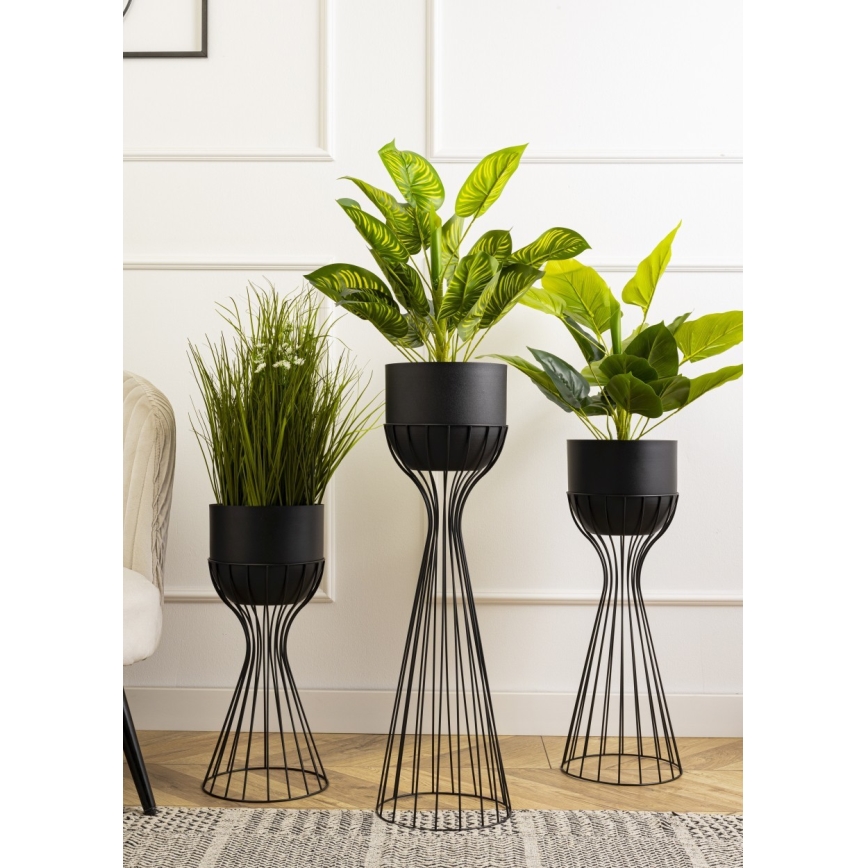 Maceta de metal LOFT 68x20 cm negro