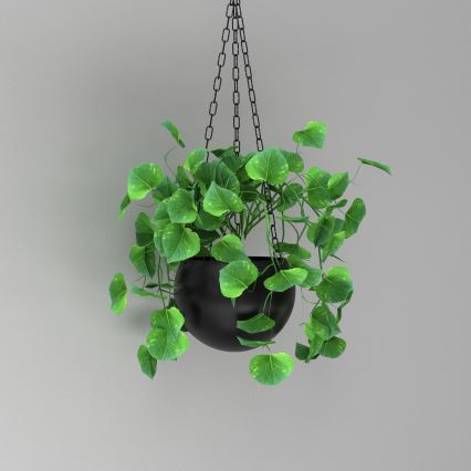 Macetero colgante 155x27 cm negro