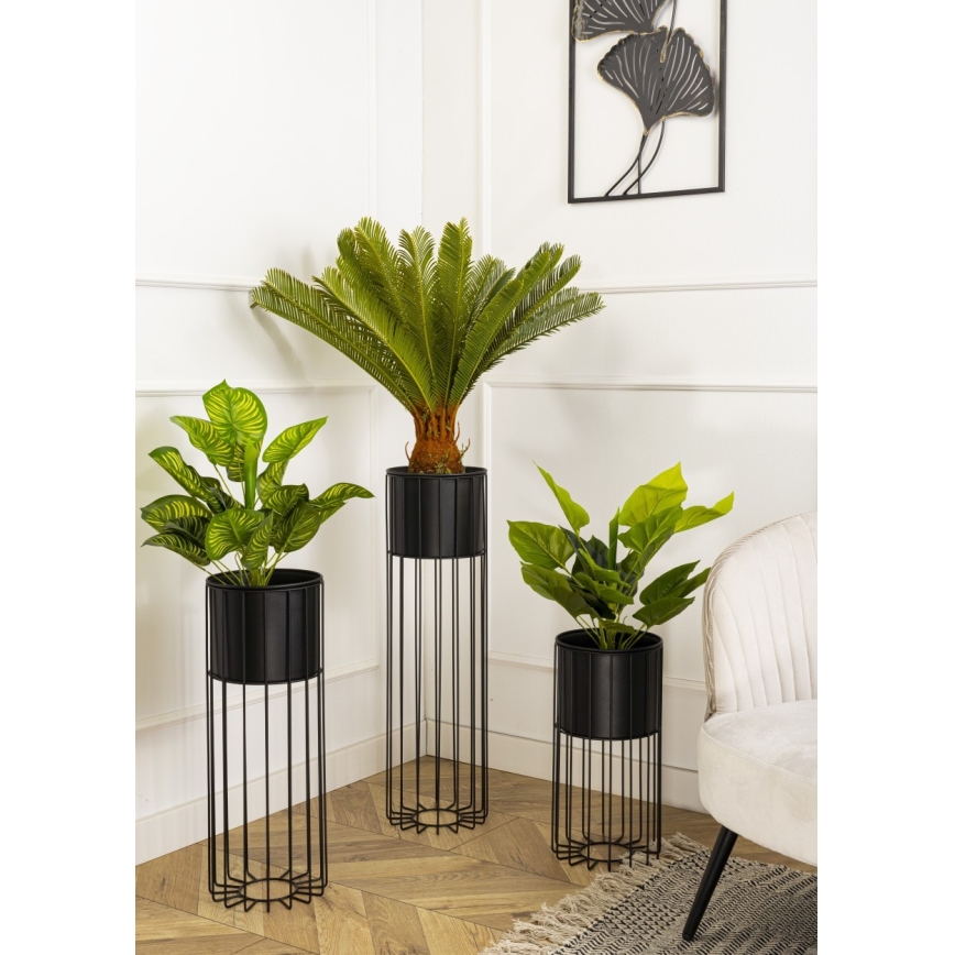 Macetero de metal LOFT 55x20 cm negro