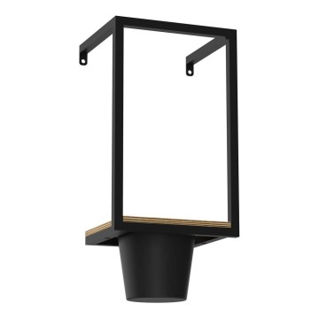 Macetero de pared 38x18 cm negro