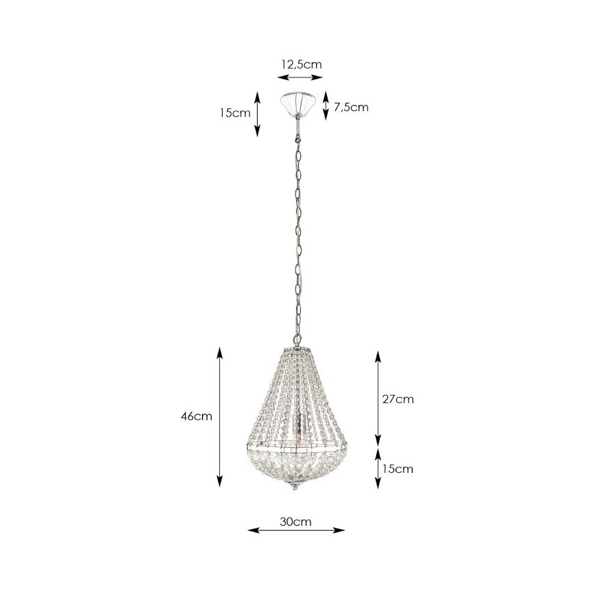 Markslöjd 104889 - Lámpara colgante de cristal con cadena GRÄNSÖ 1xE27/60W/230V