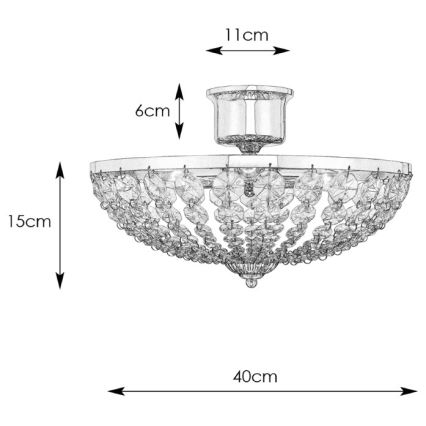 Markslöjd 105316 - Plafón GRÄNSÖ 3xE14/40W/230V