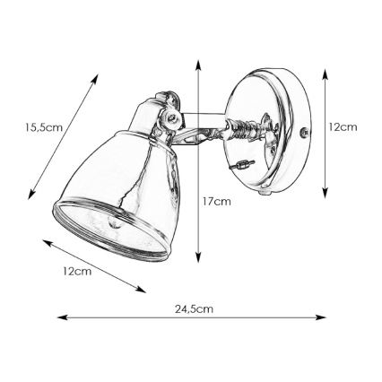 Markslöjd 105814 - Aplique FJÄLLBACKA 1xE14/40W/230V negro