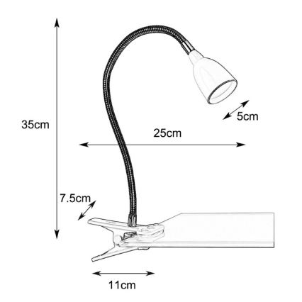 Markslöjd 106091 - Lámpara de mesa LED con clip TULIP LED/3W/230V blanco