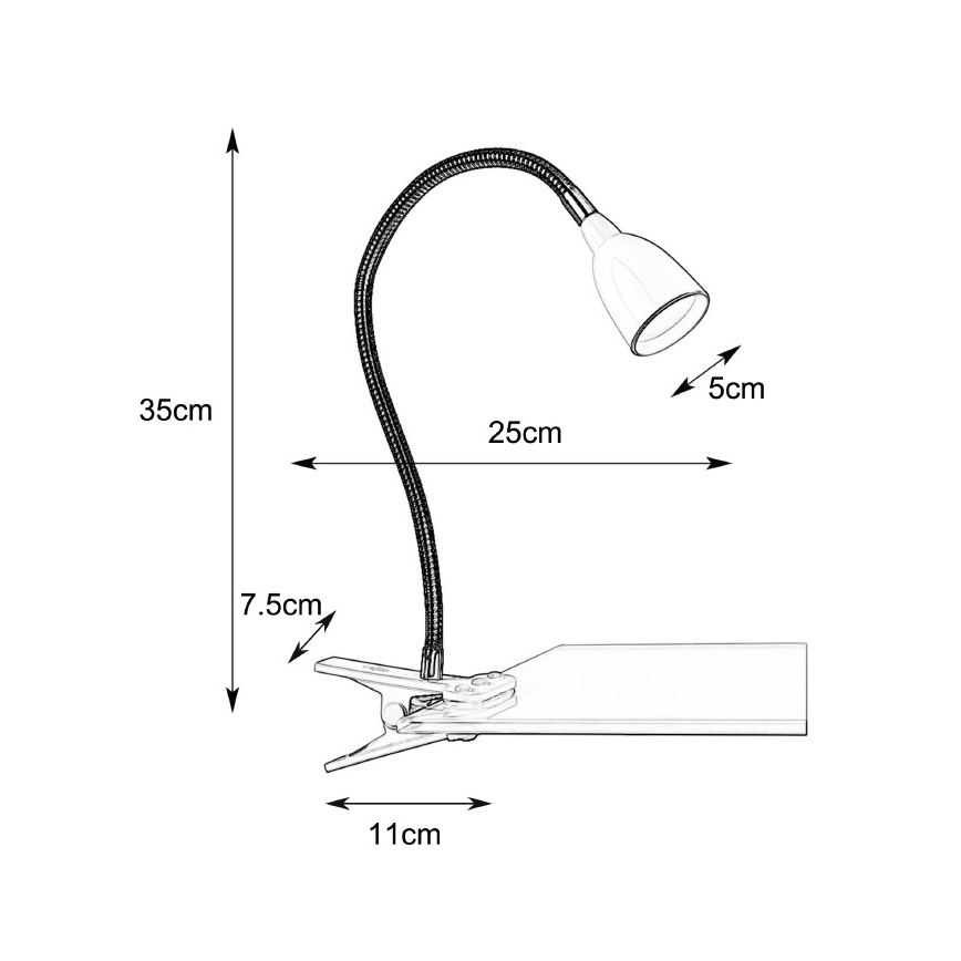 Markslöjd 106091 - Lámpara de mesa LED con clip TULIP LED/3W/230V blanco