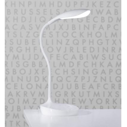 Markslöjd 106093 - LED Lámpara de mesa regulable con USB SWAN LED/4,6W/230V