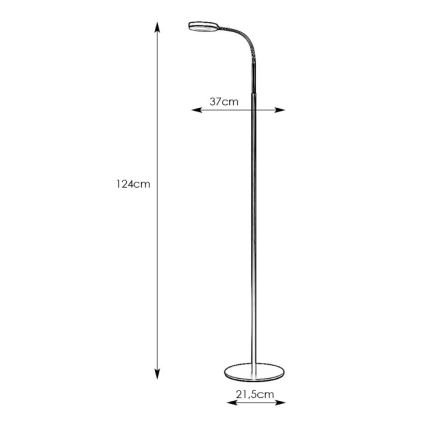 Markslöjd 106465 - Lámpara LED de pie FLEX LED/5W/230V