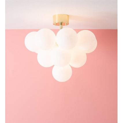 Markslöjd 107912 - Lámpara de techo de superficie MERLOT 13xG9/20W/230V Ø 56 cm blanco/dorado