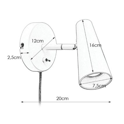 Markslöjd 108200 - Foco de pared CREST 1xGU10/7W/230V negro