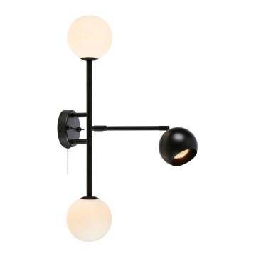 Markslöjd 108255 - Lámpara de pared BESIDE 2xG9/20W/230V + 1xGU10/7W/230V negro