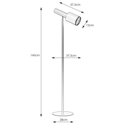 Markslöjd 108542 - Lámpara de pie OZZY 1xE27/40W/230V negro