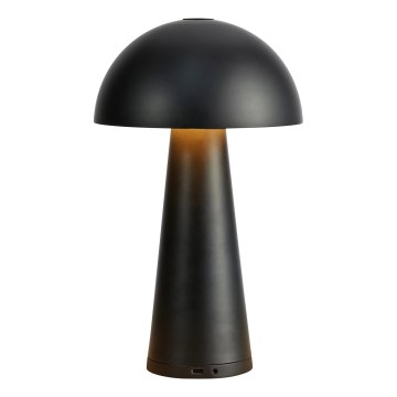 Markslöjd 108655 - Lámpara de sobremesa recargable y regulable LED FUNGI LED/1,5W/5V 2000 mAh IP44 negra