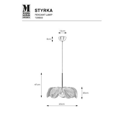 Markslöjd 108660 - Lámpara colgante STYRKA 1xE27/40W/230V diá. 63 cm negro