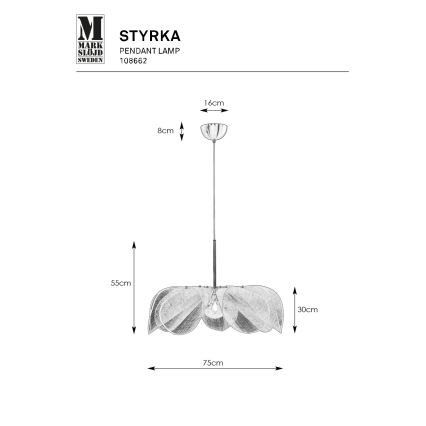 Markslöjd 108662 - Lámpara colgante STYRKA 1xE27/40W/230V diá. 75 cm negro
