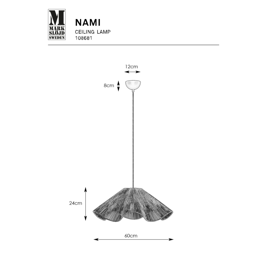 Markslöjd 108681 - Lámpara colgante NAMI 1xE27/40W/230V marrón
