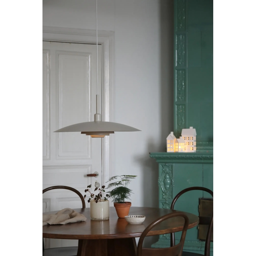 Markslöjd 108877 - Lámpara colgante con cable PINY 1xE27/60W/230V Ø 57 cm beige