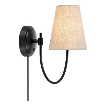Markslöjd 108907 - Lámpara de pared AMAR 1xE14/40W/230V beige/negro