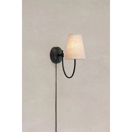 Markslöjd 108907 - Lámpara de pared AMAR 1xE14/40W/230V lino/negro