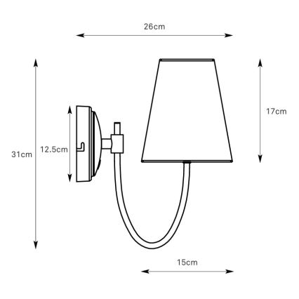 Markslöjd 108907 - Lámpara de pared AMAR 1xE14/40W/230V lino/negro
