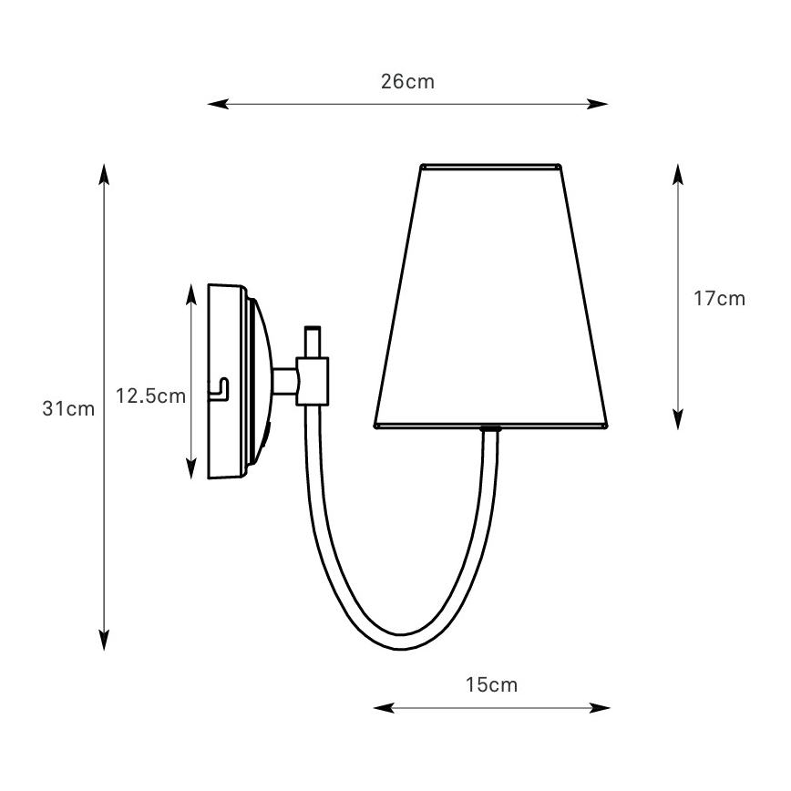 Markslöjd 108907 - Lámpara de pared AMAR 1xE14/40W/230V lino/negro